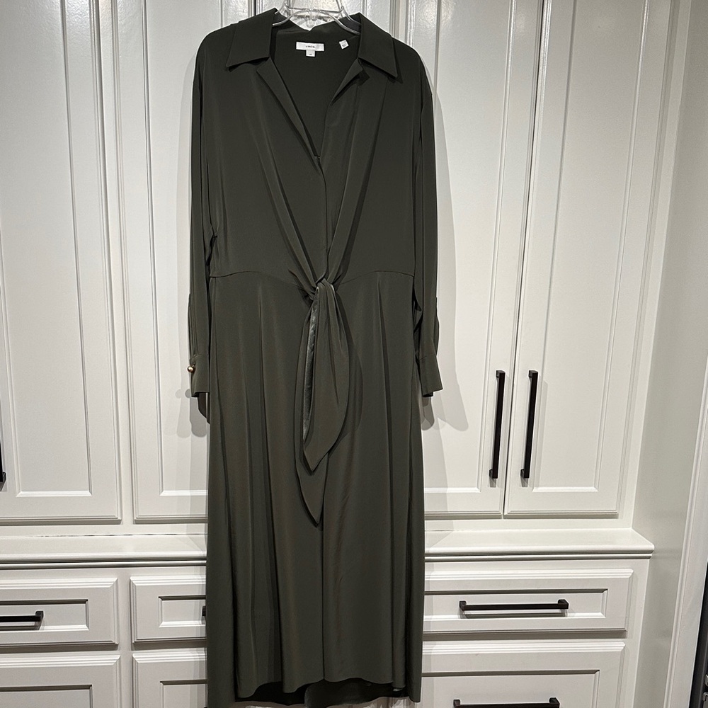 Vince Olive Long Sleeve Dress